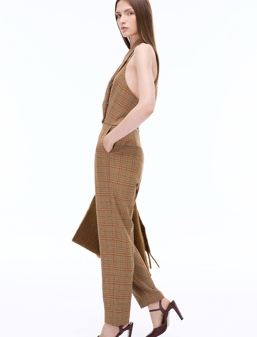 Alyones Regular Fit Ekose Ceket Yaka Çok Renkli Tulum Alyones Regular Fit Ekose Ceket Yaka Çok Renkli Tulum