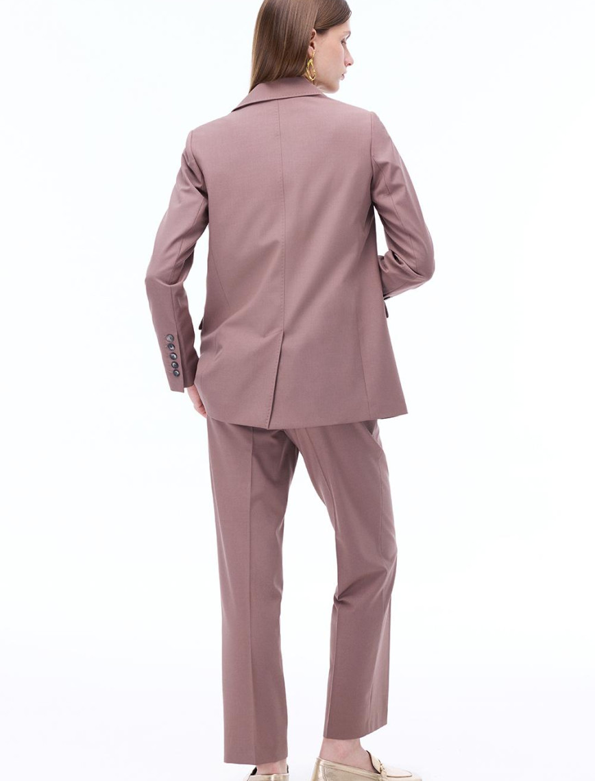 Alfios Regular Fit Standart Boy Takma Kol Ceket Yaka Vizon Renk Kadın Ceket