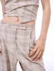 Daysee Rahat Kalıp Ekose Desen Uzun Boy Bej Pantolon Daysee Rahat Kalıp Ekose Desen Uzun Boy Bej Pantolon