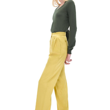 Wonder Regular Fit Yağ Yeşili Renk Kadın Pantolon