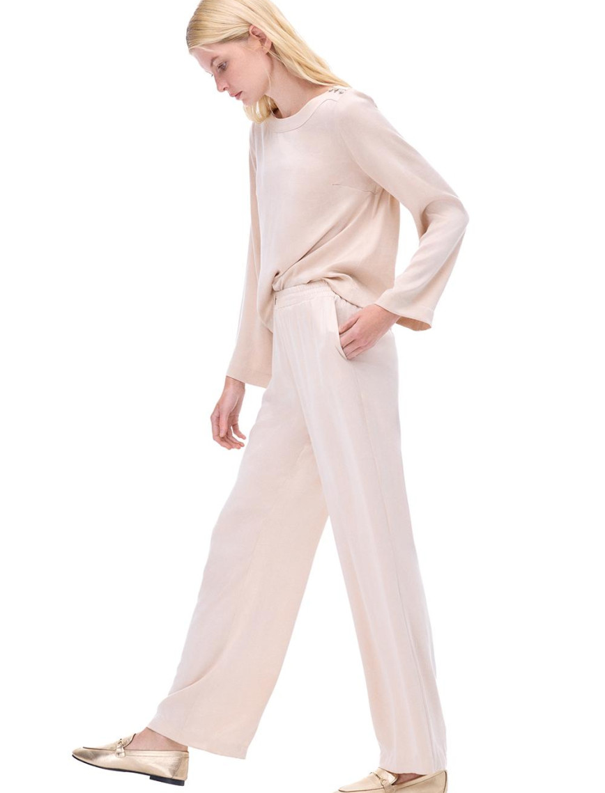 Bambuck Regular Fit Geniş Paça Bej Renk Kadın Pantolon Bambuck Regular Fit Geniş Paça Bej Renk Kadın Pantolon