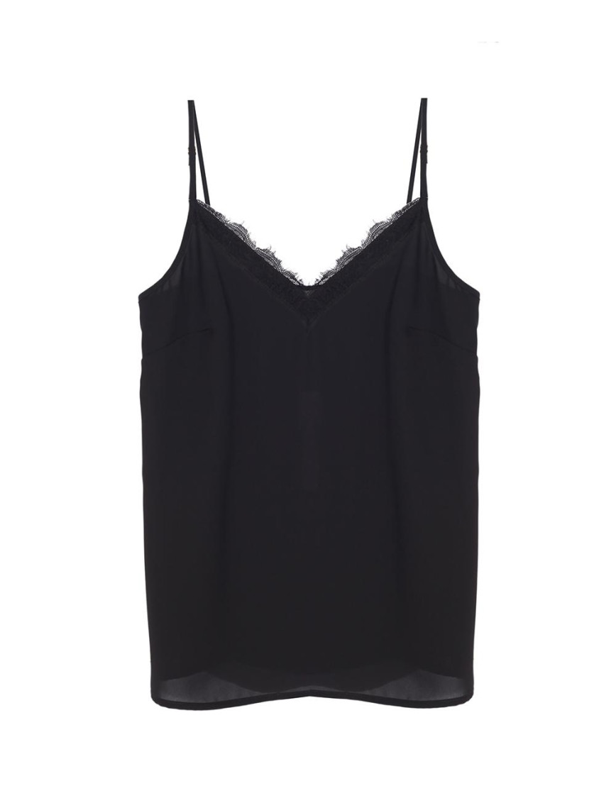 Farewell Regular Fit Standart Boy Askılı V-Yaka Siyah Bluz Farewell Regular Fit Standart Boy Askılı V-Yaka Siyah Bluz