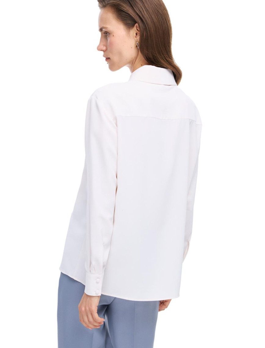 Farewell Regular Fit Standart Boy Takma Kol Dik Yaka Bej Bluz Farewell Regular Fit Standart Boy Takma Kol Dik Yaka Bej Bluz