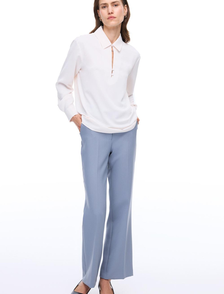 Farewell Regular Fit Standart Boy Takma Kol Dik Yaka Bej Bluz Farewell Regular Fit Standart Boy Takma Kol Dik Yaka Bej Bluz