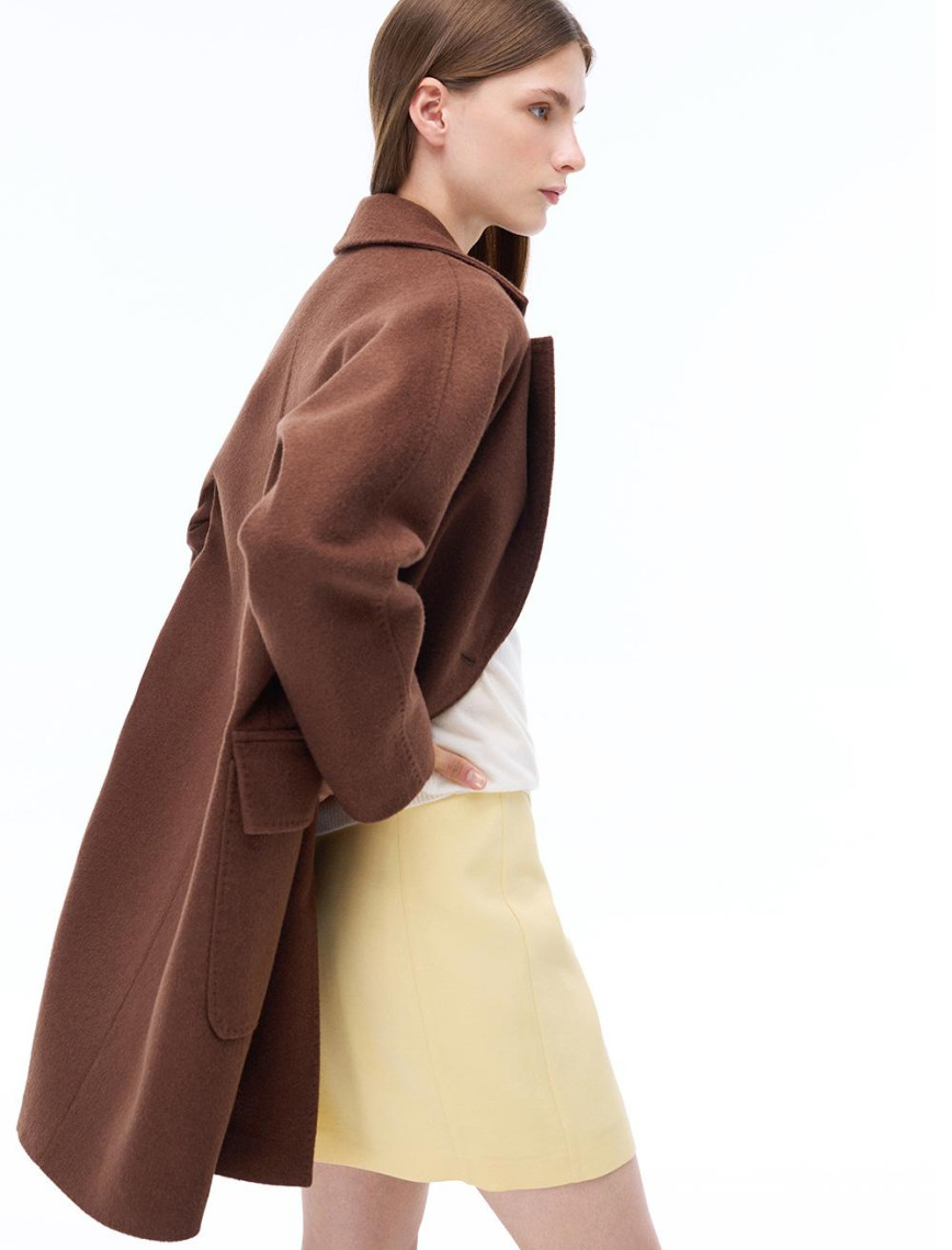 Arlines Rahat Kalıp Takma Kol Erkek Yaka Kahverengi Renk Kadın Kaban Arlines Rahat Kalıp Takma Kol Erkek Yaka Kahverengi Renk Kadın Kaban