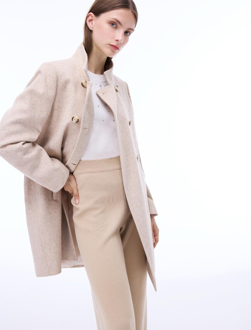 Arlines Diz Üstü Takma Kol Hakim Yaka Bej Renk Kadın Kaban Arlines Diz Üstü Takma Kol Hakim Yaka Bej Renk Kadın Kaban