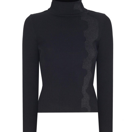 Triko Slim Fit Standart Boy Takma Kol Balıkçı Yaka Siyah Kazak Triko Slim Fit Standart Boy Takma Kol Balıkçı Yaka Siyah Kazak