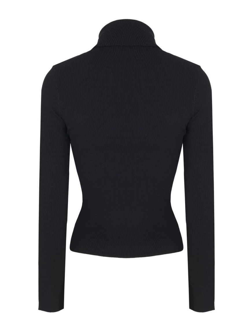 Triko Slim Fit Standart Boy Takma Kol Balıkçı Yaka Siyah Kazak Triko Slim Fit Standart Boy Takma Kol Balıkçı Yaka Siyah Kazak