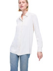 Safira Rahat Kalıp Standart Boy Takma Kol Gömlek Yaka Ekru Gömlek