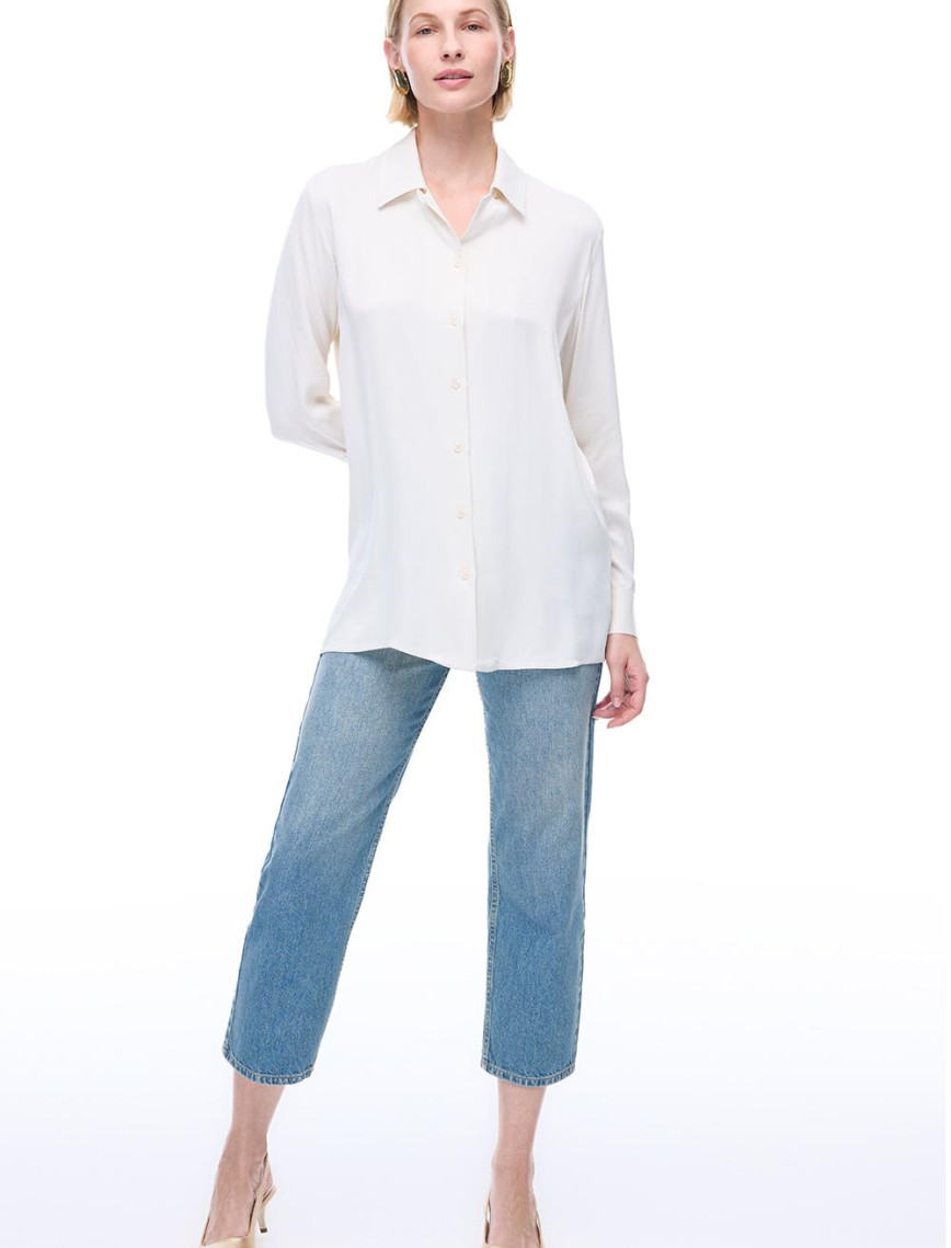 Safira Rahat Kalıp Standart Boy Takma Kol Gömlek Yaka Siyah Gömlek