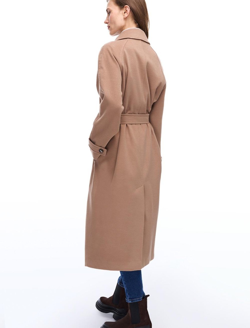 Mona Regular Fit Midi Boy Takma Kol Erkek Yaka Devetuyu Kaban Mona Regular Fit Midi Boy Takma Kol Erkek Yaka Devetuyu Kaban