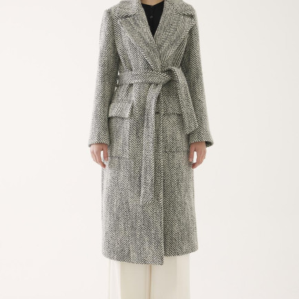 Sadie Siyah Beyaz Renk Kadın Kaban