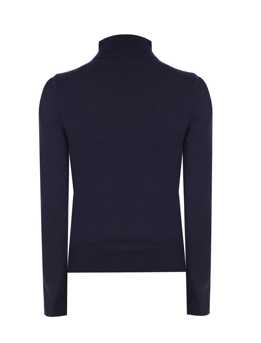 Triko Slim Fit Standart Boy Takma Kol Balıkçı Yaka Lacivert Kazak