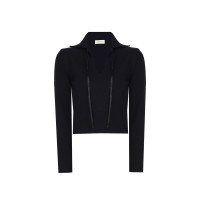 Triko Rahat Kalıp Standart Boy Takma Kol V-Yaka Siyah Kazak Triko Rahat Kalıp Standart Boy Takma Kol V-Yaka Siyah Kazak