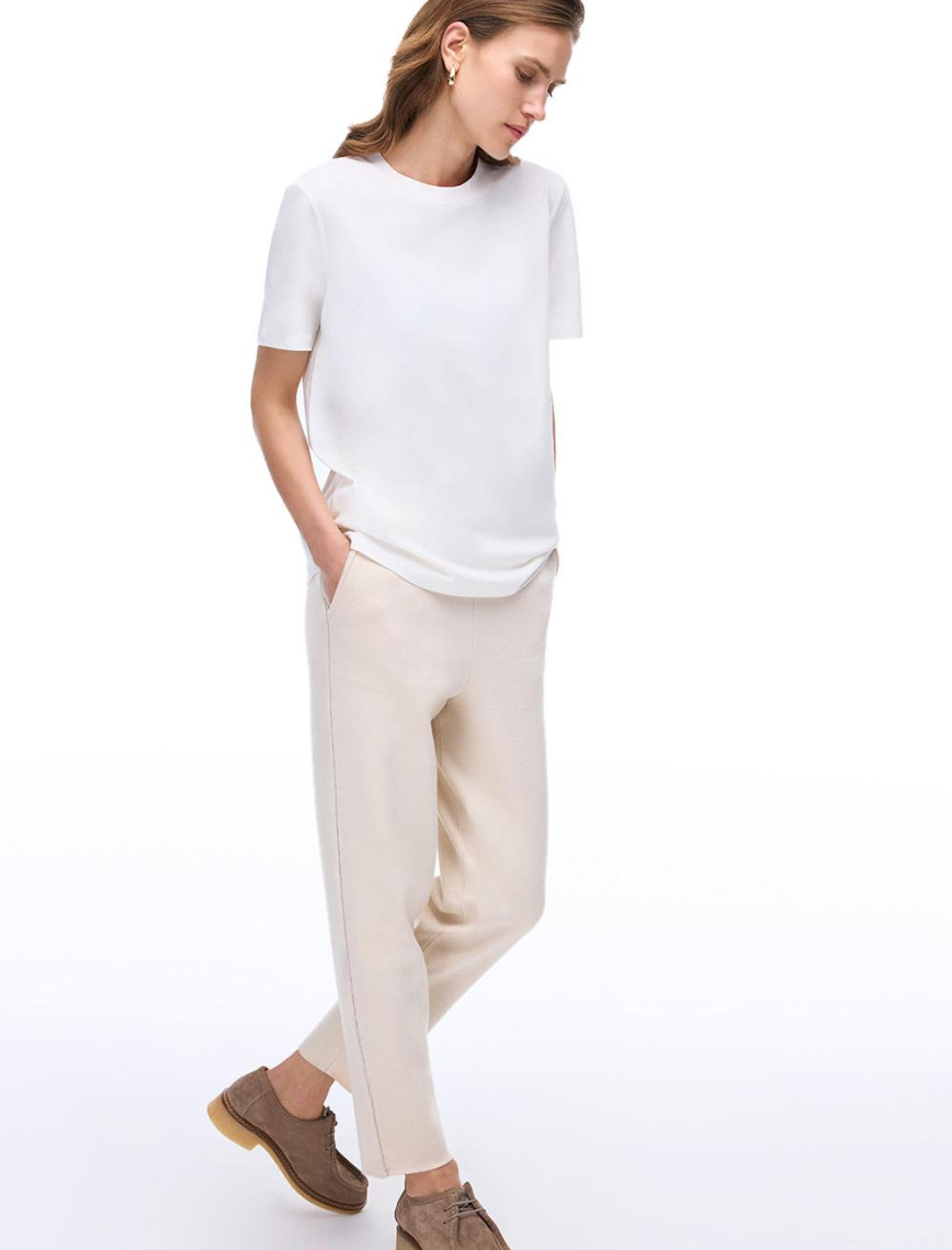 Triko Rahat Kalıp Bilek Boy Vizon Pantolon Triko Rahat Kalıp Bilek Boy Vizon Pantolon