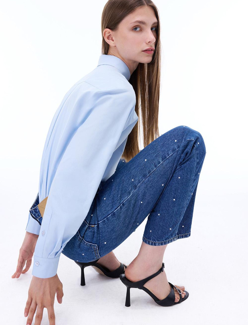 Blendas Rahat Kalıp Bilek Boy Acık mavı Pantolon Blendas Rahat Kalıp Bilek Boy Acık mavı Pantolon