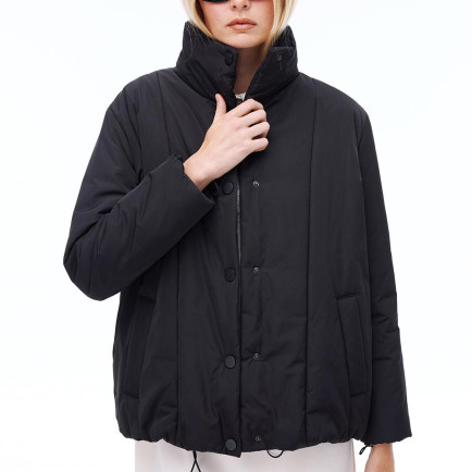 Awans Rahat Kalıp Kısa Boy Takma Kol Hakim Yaka Siyah Mont