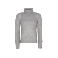 Triko Slim Fit Standart Boy Takma Kol Balıkçı Yaka Gri Kazak