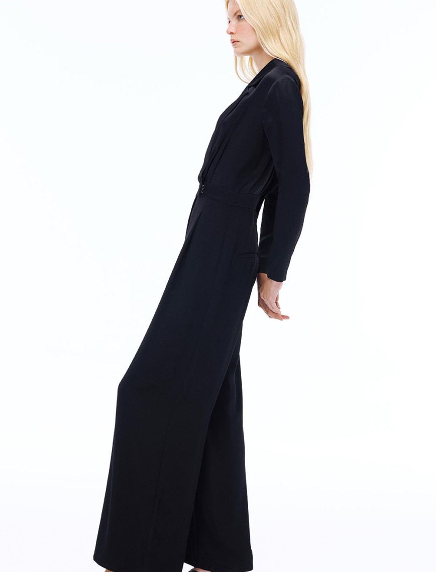 Pandoras Rahat Kalıp Uzun Boy Takma Kol Ceket Yaka Siyah Tulum Pandoras Rahat Kalıp Uzun Boy Takma Kol Ceket Yaka Siyah Tulum