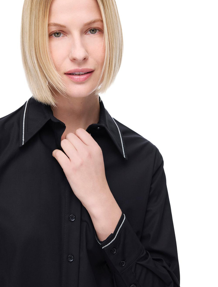 Amelias Regular Fit Standart Boy Takma Kol Gömlek Yaka Siyah Gömlek Amelias Regular Fit Standart Boy Takma Kol Gömlek Yaka Siyah Gömlek