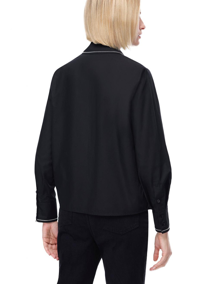 Amelias Regular Fit Standart Boy Takma Kol Gömlek Yaka Siyah Gömlek Amelias Regular Fit Standart Boy Takma Kol Gömlek Yaka Siyah Gömlek