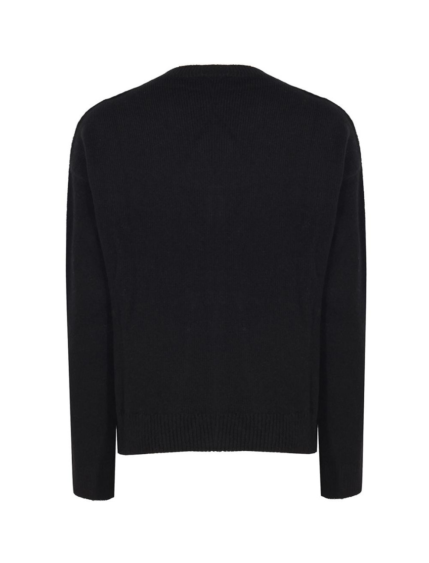 Siyah Triko Rahat Kalıp V-Yaka Triko Hırka Siyah Triko Rahat Kalıp V-Yaka Triko Hırka