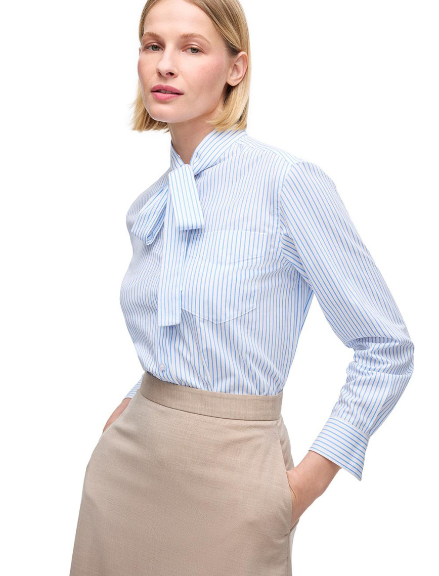 Mavi Beyaz Bowens Rahat Kalıp Uzun Kol Gömlek Mavi Beyaz Bowens Rahat Kalıp Uzun Kol Gömlek