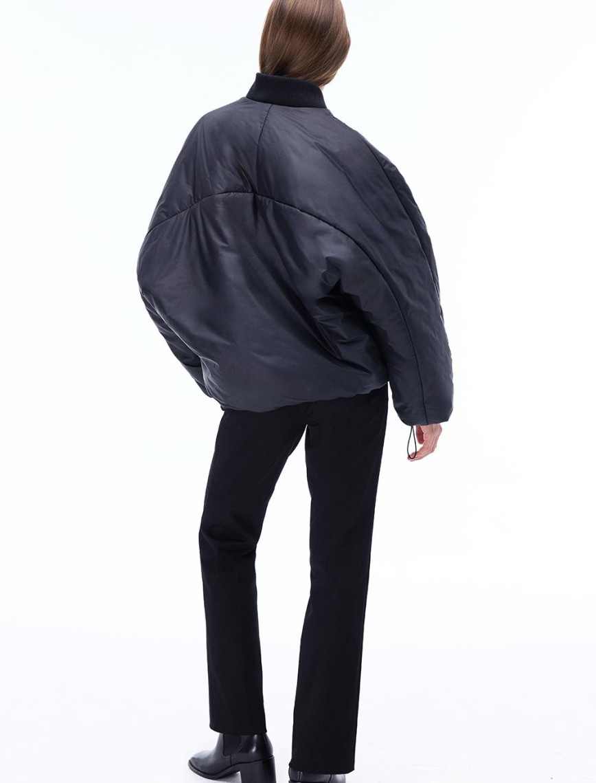 Awans Rahat Kalıp Standart Boy Düşük Kollu Bisiklet Yaka Siyah Mont Awans Rahat Kalıp Standart Boy Düşük Kollu Bisiklet Yaka Siyah Mont