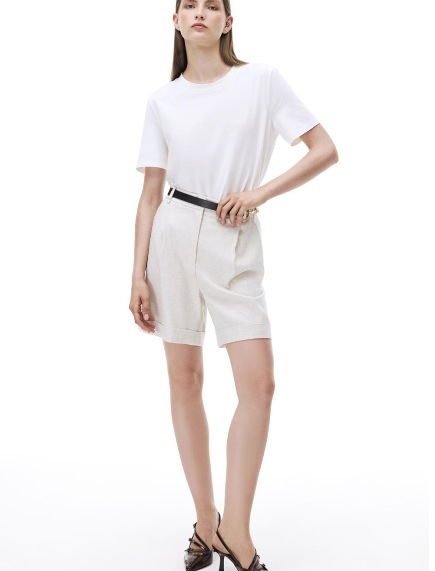 Monostar Regular Fit Boru Paça Bej Renk Kadın Şort Monostar Regular Fit Boru Paça Bej Renk Kadın Şort