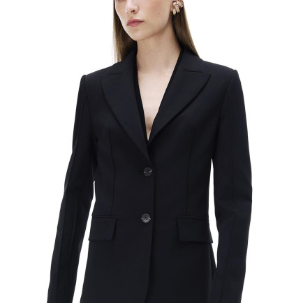 Animas Regular Fit Standart Boy Takma Kol Erkek Yaka Siyah Ceket