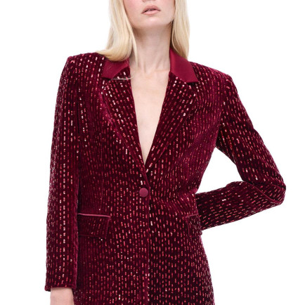 Donicas Slim Fit Basen Altı Boy Takma Kol Ceket Yaka Bordo Ceket