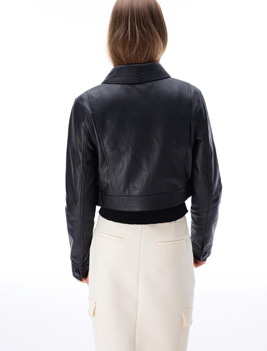 Aurens Slim Fit Kısa Boy Takma Kol Gömlek Yaka Siyah Ceket Aurens Slim Fit Kısa Boy Takma Kol Gömlek Yaka Siyah Ceket