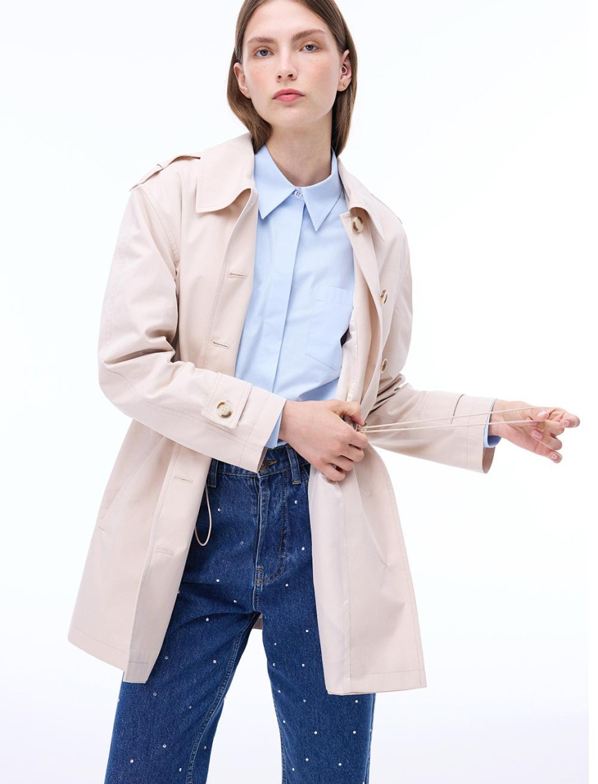 Talisman Regular Fit Takma Kol Bej Renk Trenckot Talisman Regular Fit Takma Kol Bej Renk Trenckot