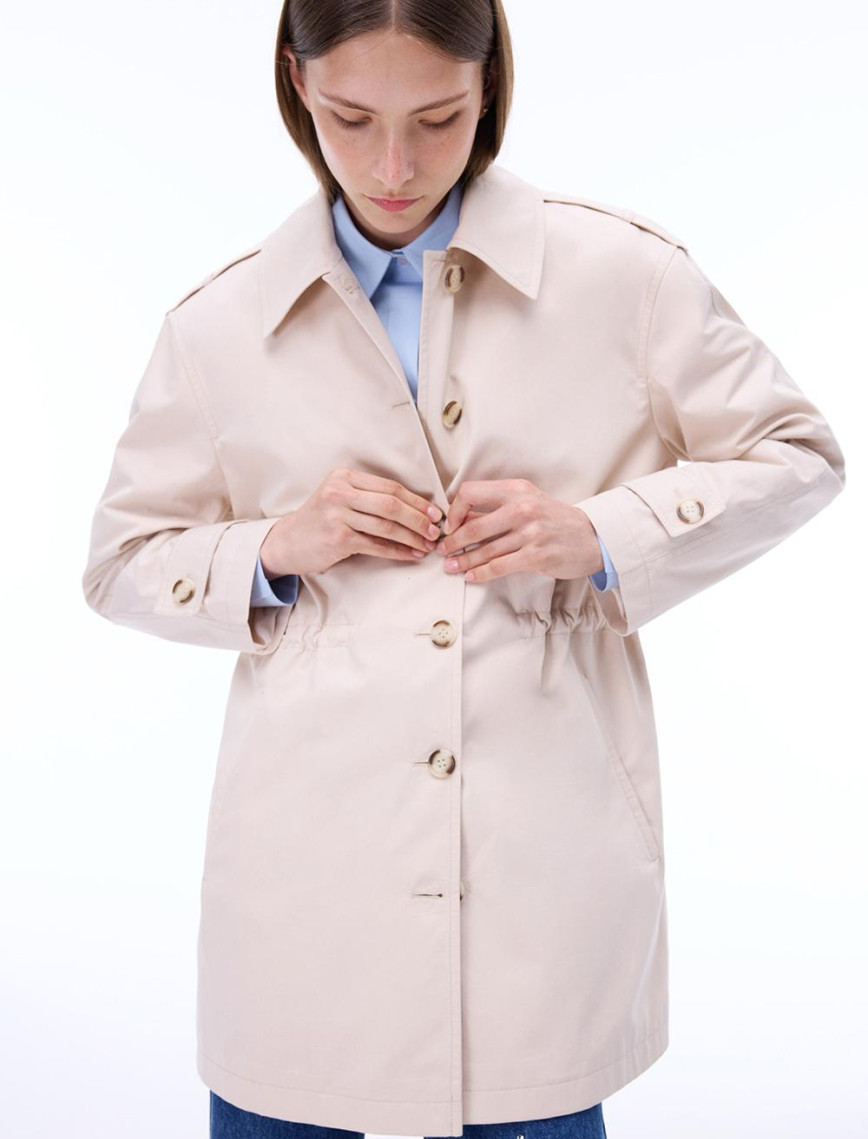 Talisman Regular Fit Takma Kol Bej Renk Trenckot Talisman Regular Fit Takma Kol Bej Renk Trenckot