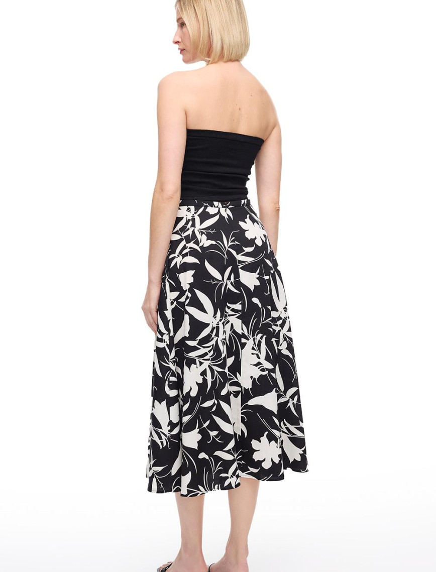 Siyah Beyaz Resort Regular Fit Midi Boy Etek Siyah Beyaz Resort Regular Fit Midi Boy Etek