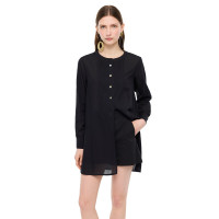 Hakim Yaka Pamuklu Uzun Kollu Gömlek Hakim Yaka Pamuklu Uzun Kollu Gömlek