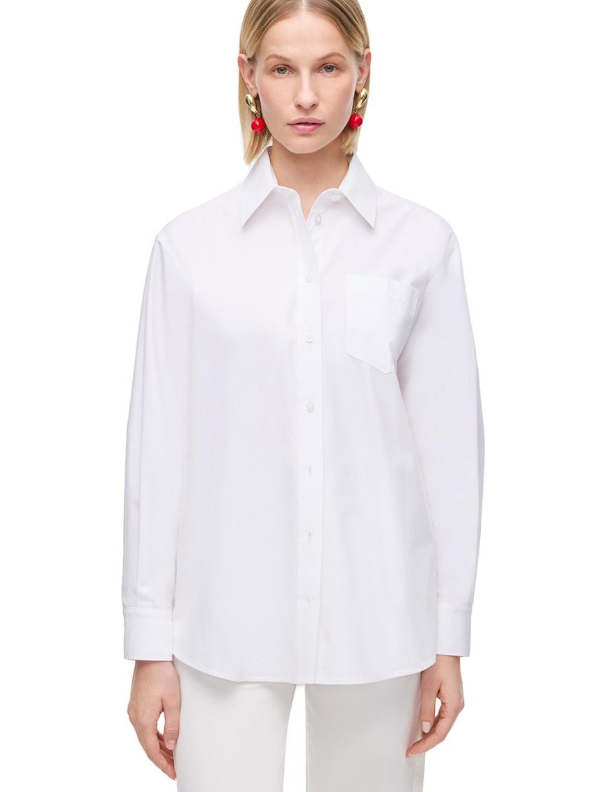 Beyaz Albas Rahat Kalıp Uzun Kol Gömlek Beyaz Albas Rahat Kalıp Uzun Kol Gömlek