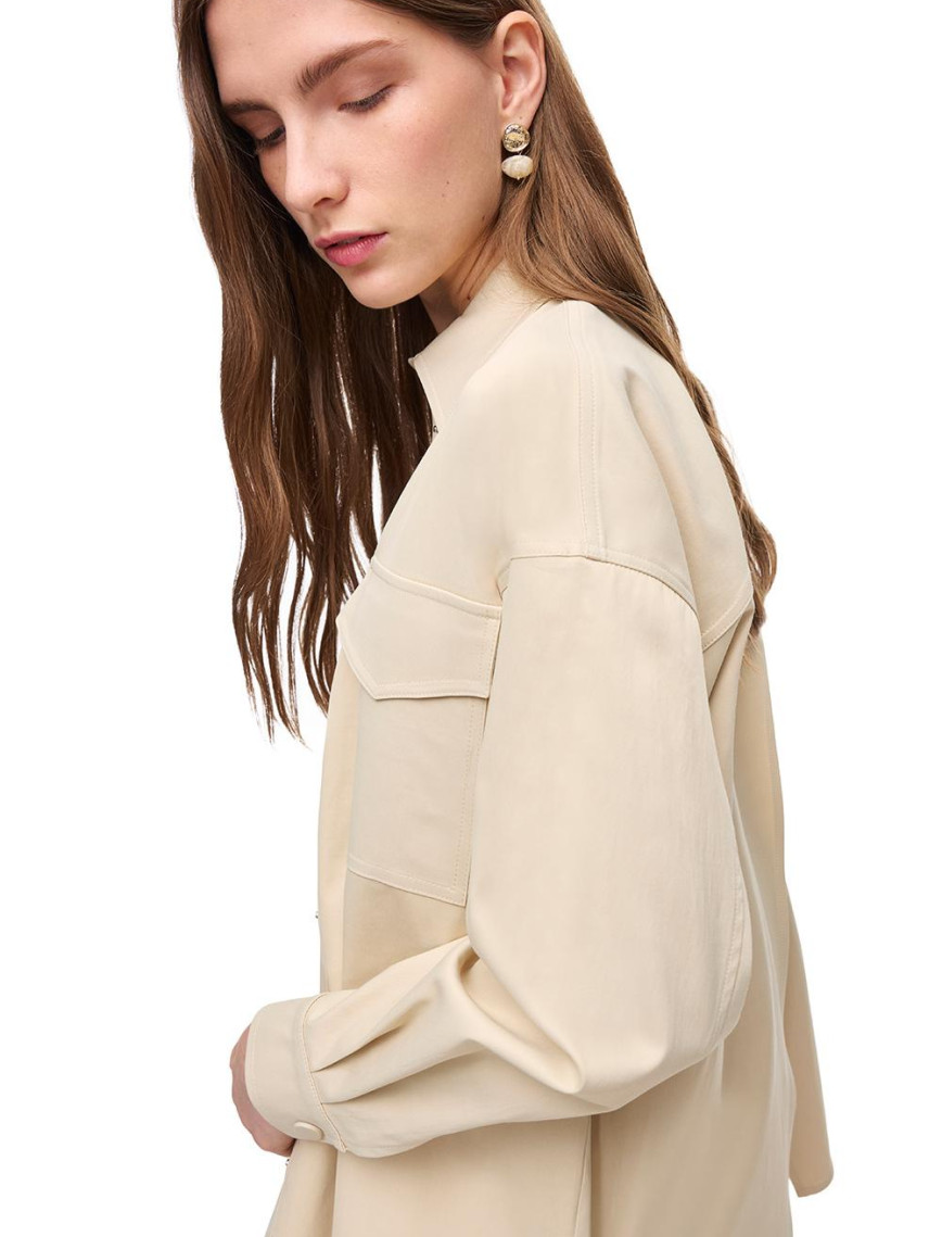 Bej Kalsit Rahat Kalıp Uzun Kol Gömlek Bej Kalsit Rahat Kalıp Uzun Kol Gömlek