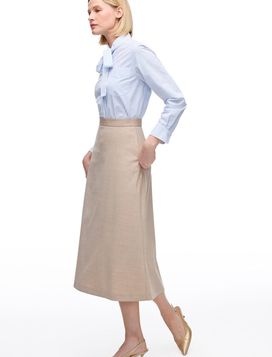 Lacivert Gemas Regular Fit Yüksek Bel Midi Boy Etek Lacivert Gemas Regular Fit Yüksek Bel Midi Boy Etek