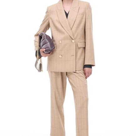 Untimely Regular Fit Balıksırtı Desenli Takma Kol Devetüyü Renk Kadın Ceket