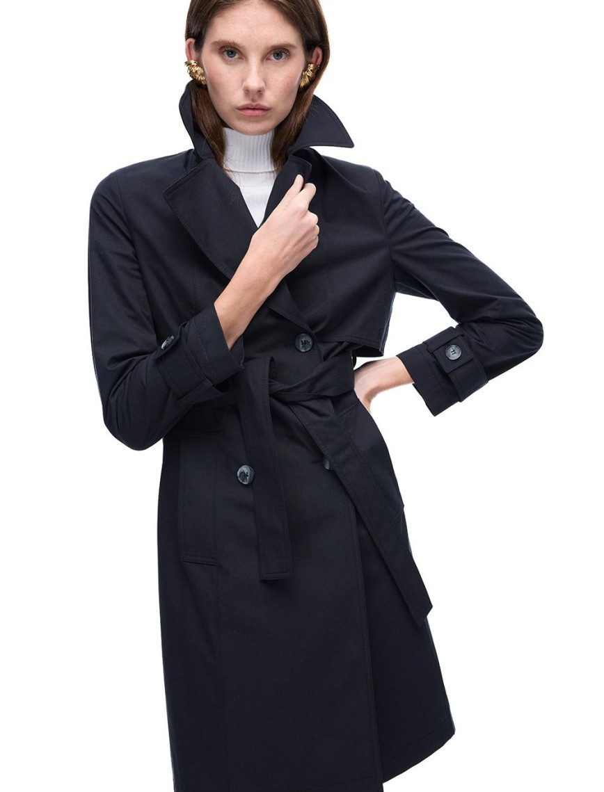 Talisman Rahat Kalıp Takma Kol Erkek Yaka Siyah Trençkot Talisman Rahat Kalıp Takma Kol Erkek Yaka Siyah Trençkot