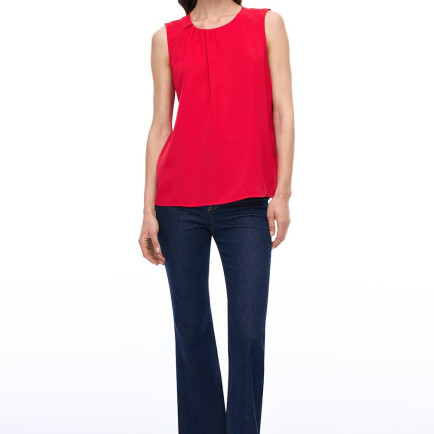 Farewell Regular Fit Standart Boy Sıfır Kol Bisiklet Yaka Kırmızı Bluz Farewell Regular Fit Standart Boy Sıfır Kol Bisiklet Yaka Kırmızı Bluz