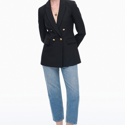 Morningstar Regular Fit Uzun Boy Takma Kol Erkek Yaka Siyah Ceket