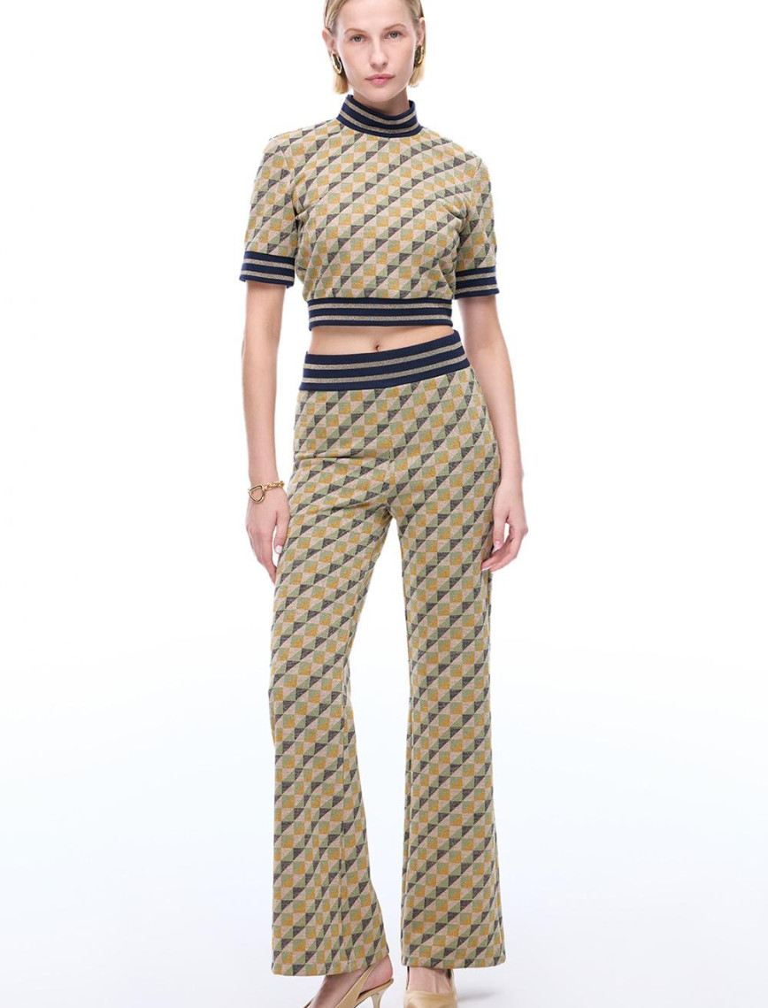 Alcors Slim Fit Geometrik Desen Uzun Boy Yesıl Pantolon Alcors Slim Fit Geometrik Desen Uzun Boy Yesıl Pantolon