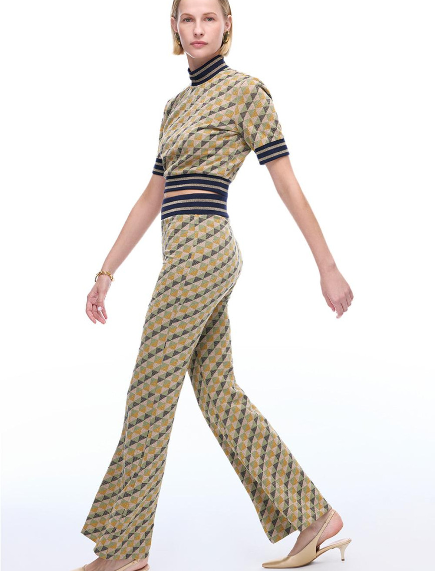 Alcors Slim Fit Geometrik Desen Uzun Boy Yesıl Pantolon Alcors Slim Fit Geometrik Desen Uzun Boy Yesıl Pantolon