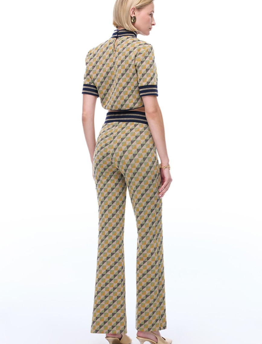 Alcors Slim Fit Geometrik Desen Uzun Boy Yesıl Pantolon Alcors Slim Fit Geometrik Desen Uzun Boy Yesıl Pantolon