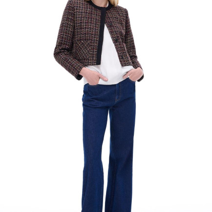 Aidias Regular Fit Kısa Boy Takma Kol Bisiklet Yaka Siyah Ceket