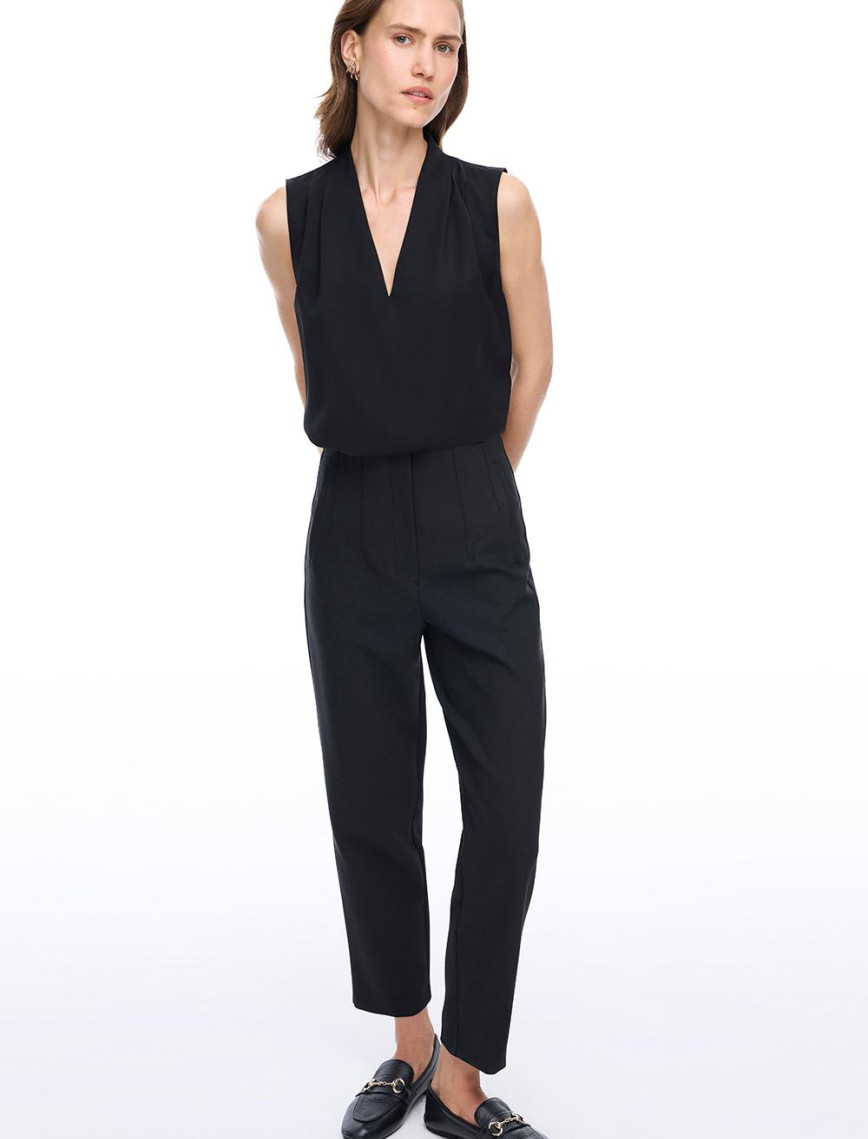 Farewell Regular Fit Sıfır Kol V-Yaka Siyah Renk Kadın Bluz Farewell Regular Fit Sıfır Kol V-Yaka Siyah Renk Kadın Bluz