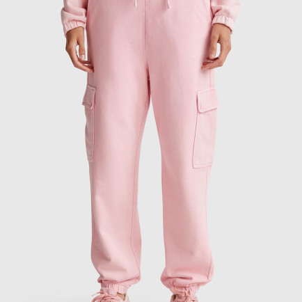 Kadın Pembe %100 Pamuk Beli İpli Relax Fit Kargo Eşofman Altı Kadın Pembe %100 Pamuk Beli İpli Relax Fit Kargo Eşofman Altı