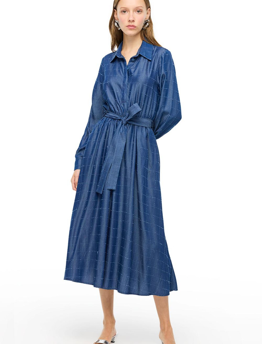 İndigo Lias Regular Fit Midi Boy Elbise İndigo Lias Regular Fit Midi Boy Elbise